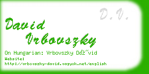 david vrbovszky business card